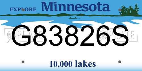 G83826S Minnesota License Plate
