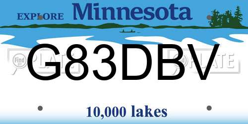 G83DBV Minnesota License Plate