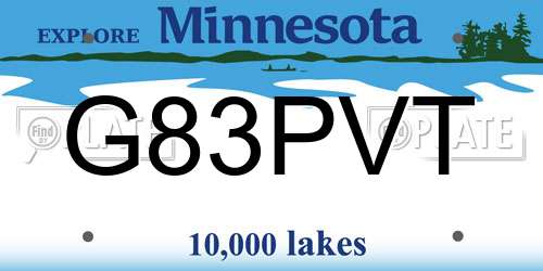 G83PVT Minnesota License Plate