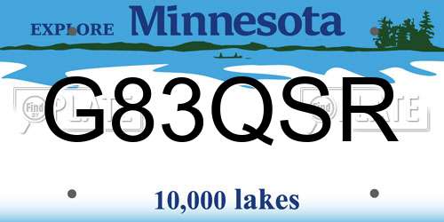 G83QSR Minnesota License Plate