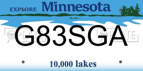 G83SGA Minnesota License Plate