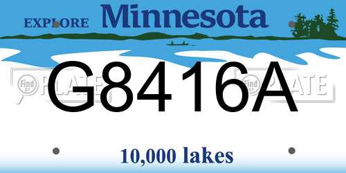 G8416A Minnesota License Plate