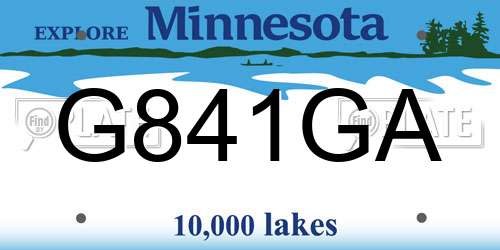 G841GA Minnesota License Plate