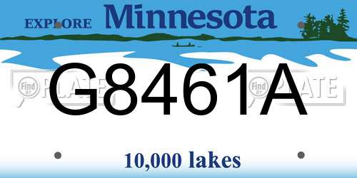 G8461A Minnesota License Plate