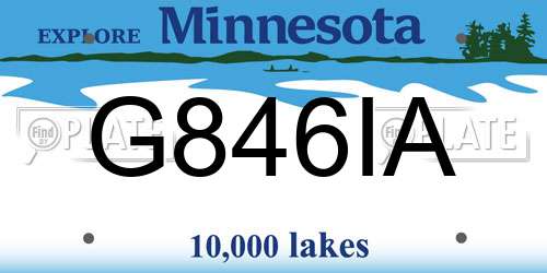 G846IA Minnesota License Plate