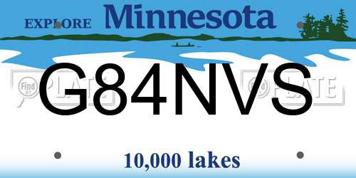 G84NVS Minnesota License Plate