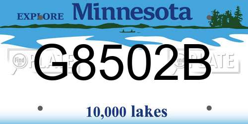 G8502B Minnesota License Plate