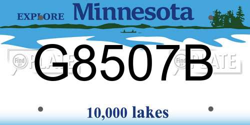 G8507B Minnesota License Plate