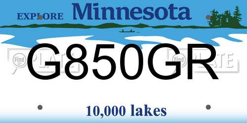 G850GR Minnesota License Plate
