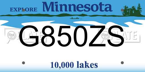 G850ZS Minnesota License Plate