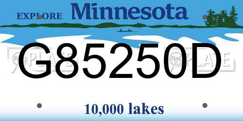 G85250D Minnesota License Plate