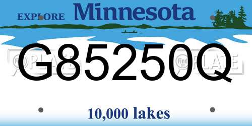G85250Q Minnesota License Plate