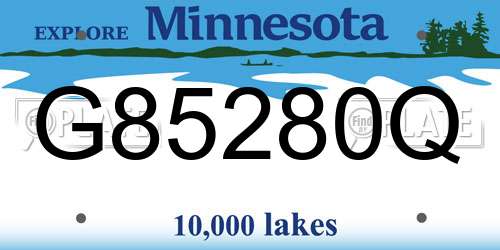 G85280Q Minnesota License Plate