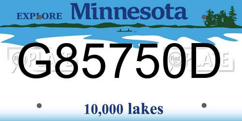 G85750D Minnesota License Plate