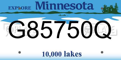 G85750Q Minnesota License Plate