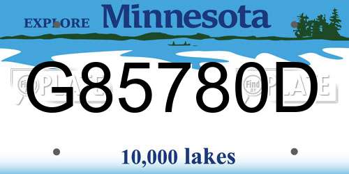 G85780D Minnesota License Plate