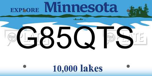 G85QTS Minnesota License Plate