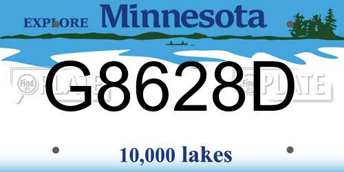 G8628D Minnesota License Plate