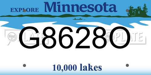 G8628O Minnesota License Plate
