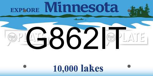 G862IT Minnesota License Plate