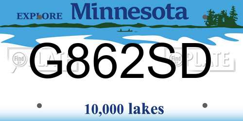 G862SD Minnesota License Plate