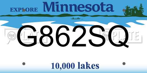 G862SQ Minnesota License Plate
