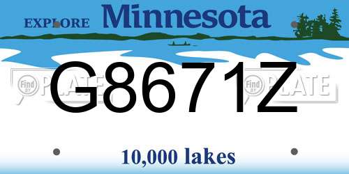 G8671Z Minnesota License Plate