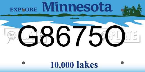 G8675O Minnesota License Plate
