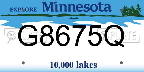 G8675Q Minnesota License Plate