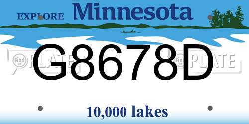 G8678D Minnesota License Plate