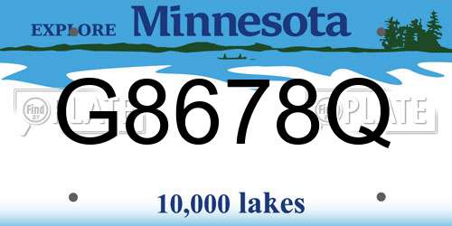 G8678Q Minnesota License Plate