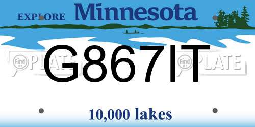 G867IT Minnesota License Plate