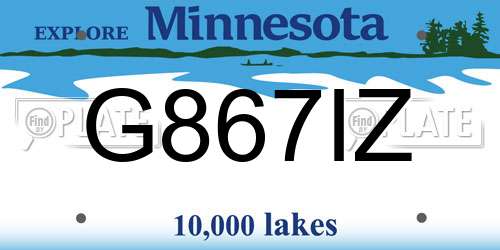 G867IZ Minnesota License Plate