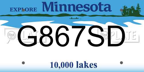 G867SD Minnesota License Plate
