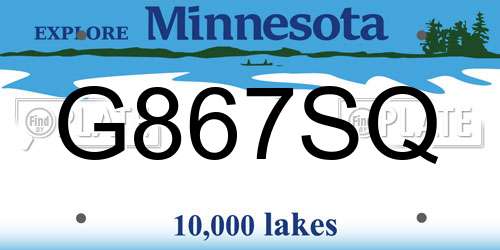 G867SQ Minnesota License Plate
