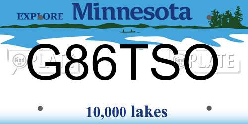 G86TSO Minnesota License Plate