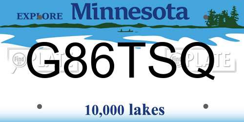G86TSQ Minnesota License Plate