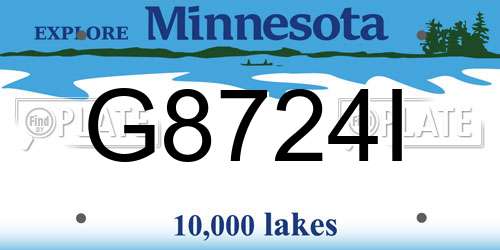 G8724I Minnesota License Plate