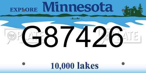G87426 Minnesota License Plate