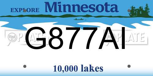 G877AI Minnesota License Plate