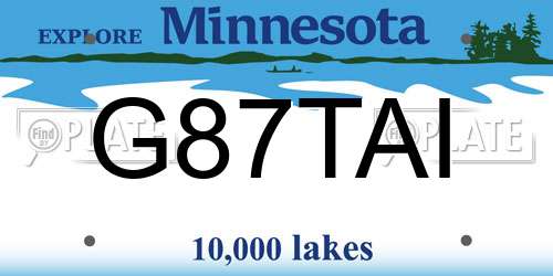 G87TAI Minnesota License Plate