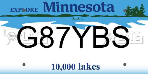 G87YBS Minnesota License Plate