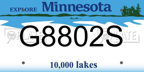 G8802S Minnesota License Plate