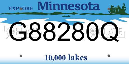 G88280Q Minnesota License Plate
