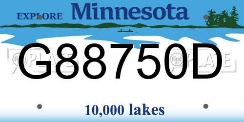 G88750D Minnesota License Plate