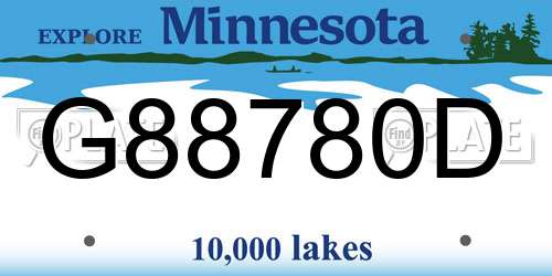 G88780D Minnesota License Plate