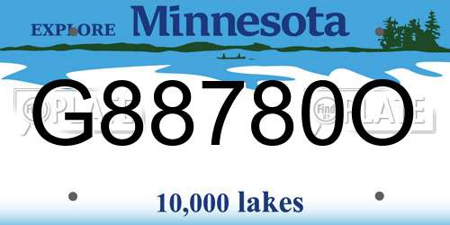 G88780O Minnesota License Plate