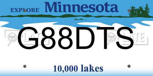 G88DTS Minnesota License Plate