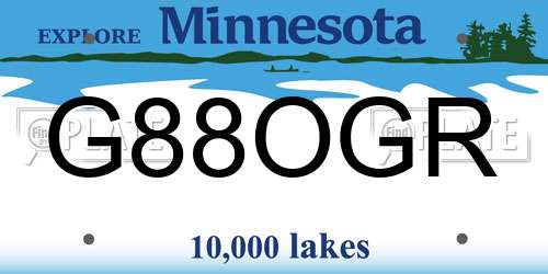 G88OGR Minnesota License Plate