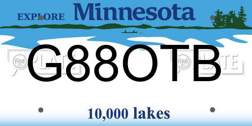 G88OTB Minnesota License Plate